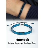 Hematit Doğal Taş Lacivert Çavuş Kesim 6x2mm Makrome Bileklik