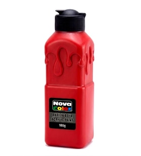 Nova Color Akrilik Boya 180Gr Ateş Kırmızı - 3 adet