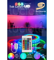 Şerit LED 4 Metre NeoGlow Serisi RGB LED Işık Bandı – 24 Tuş Kumandalı 60 Çipli Tak Çalıştır Set