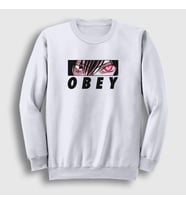 Presmono Unisex Beyaz Obey Lelouch Anime Code Geass Sweatshirt 512841tt