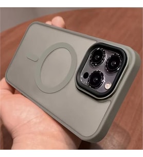 Coverzone iPhone 13 ile uyumlu K?l?f Kenar? Renkli Arkas? Mat Transparan Magsafe ile uyumlu Kamera �?k?nt? 2mm Korumal? New Impact Matte Protect?on K?l?f Titanium