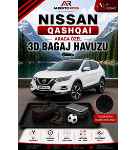 Nissan Qashqai ALT 2022 - 2026 Araca Özel 3D Bagaj Havuzu