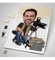 Kişiye Özel Hediye Fotoğrafçı Karikatürlü Puzzle