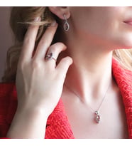 Mekik Modeli Zultanit Taşlı Gümüş Set