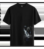 Panther Glow %100 Pamuklu Kadın Siyah Tişört - Premium Quality (Siyah - Beyaz)
