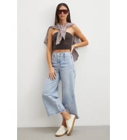 Önü Cepsiz Straight Jean Buz Mavisi