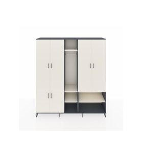 Hyperion Dolap 15 Raflı 5 Kapaklı Tek Askılı 220x44x243 Antrasit-Aytaşı/Aytaşı