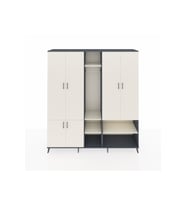 Hyperion Dolap 15 Raflı 5 Kapaklı Tek Askılı 220x44x243 Antrasit-Aytaşı/Aytaşı