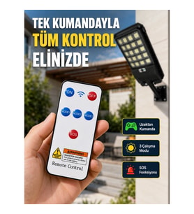 Mey İthalat® Güneş Enerjili LED Duvar ve Direk Lambası Suya Dayanıklı Akıllı Aydınlatma
