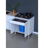 Eliusta Asya Beyaz Set Ocak Altı 70 cm Tüp Hazneli Mutfak Dolabı 708856 cm Baharat Raflı Dolap