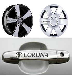 Corona Kapı Kolu Jant Sticker (10 Adet) Etiket Yapıştırma Z54