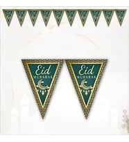 Eid Mubarak Üçgen Bayrak Flama - 2 mt
