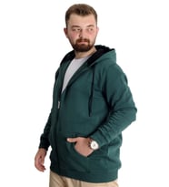 Mode XL Büyük Beden Erkek Sweat Zippered Basic 20543 Nefti