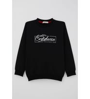 Breeze Erkek Çocuk Sweatshirt Yazı Baskılı 8-14 Yaş, Siyah