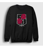 Presmono Unisex Siyah Garrison Anime Attack On Titan Sweatshirt 123449tt