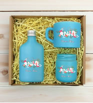 BK Gift Kişiye Özel İsimli DTF Anne Temalı Turkuaz Kahve Fincanı & Kolonya & Mum Hediye Seti-1, Anneye Hediye, Anneler Günü Hediyesi