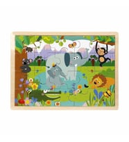 S01002909 WOODEN PUZZLE VEHICLES ANMALS 5 PCS 2 AST