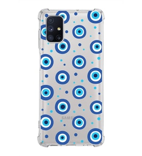 PrintiFy Samsung Galaxy M51 Uyumlu Nazar Boncuğu 1 Baskılı Şeffaf Köşe Korumalı Antişok Kılıf