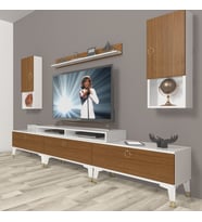 Decoraktiv Ekoflex 270DA Mdf Gold Tv Ünitesi Tv Sehpası - Beyaz Ceviz (Beyaz - Ceviz)