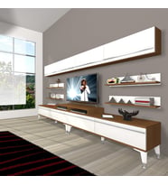 Decoraktiv Ekoflex 360Y Mdf Silver Tv Ünitesi Tv Sehpası - Ceviz Beyaz (Beyaz - Kahverengi)