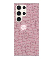 Samsung Galaxy S23 ULTRA Uyumlu Cute Pink Pig Tasarımlı Şeffaf Telefon Kılıfı