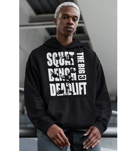 Squat Bench Deadlift The Big 3 Bodybuilding Fitness Gym Baskılı Unisex Oversize Sporcu Hoodie