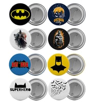 Batman Çanta Rozeti Seti 8 Adet En Büyük Boy 5.8cm İğneli Broş