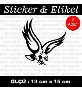 kuş kanat büyük etiket sticker - 2 adet çıkartma araba motosiklet kask atv tablet pc buzdolabı otomobil bilgisayar uyumlu
