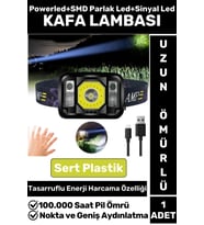 Profesyonel Kamp Avcı Balıkçı Deprem Güçlü Işık Sinyal LED Şarjlı Powerled KAFA LAMBASI