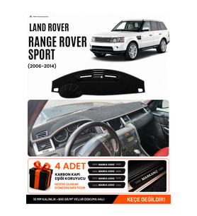 e-biz LAND ROVER RANGE ROVER SPORT (2005-2013) Uyumlu Torpido Örtüsü, Torpido Kılıfı - Siyah-Gri - LR004