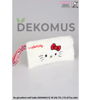 DEKOMUS İLE YENİ SEZON LİSANSLI HELLO KITTY BASIC PELUŞ EL ÇANTASI/MAKYAJ ÇANTASI/KALEM ÇANTASI (Pamuk Şeker)
