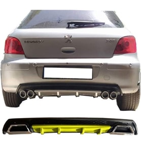 Peugeot 307 Sarı Difüzör Çiftli Kare Egzoz Görünümlü D Tip Difizör