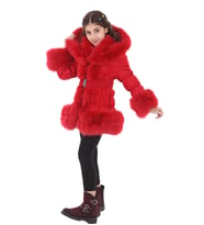 MODAQUEEN Çocuk Özel Tasarım Puf Mont 2378-C (Kırmızı)