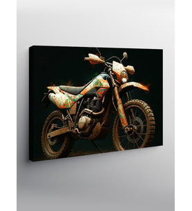 Kanvas Tablo Vintage Motosiklet Tasarımı