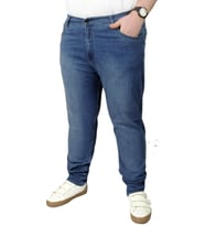 Mode XL Büyük Beden Erkek Pantolon Kot 21920 Mavi