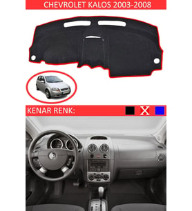Chevrolet Kalos 2003-2008 Için Uygun Torpido Koruma Halısı Siyah Kenar Renk Kırmızı