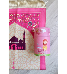 Kumbaralı Silindir Kutu Çocuk Seccadesi Pembe S1038