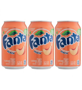Fanta Peach Şeftali Aromalı Gazlı İçecek 355 ml (3 ADET)