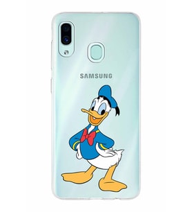 Samsung Galaxy A30  Kapak Donald Duck Tasarımlı Şeffaf Silikon Kılıf