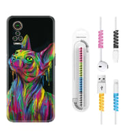 General Mobile GM 21 Pro GM 22 Pro Plus Kılıf Kablo Koruma Spiral Silikon Color Cat 1754