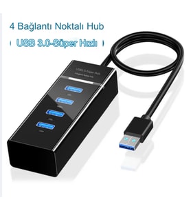 4 Port USB 3.0 Hub Bilgisayar Çoklayıcı Tüm Cihazlara Uyumlu