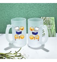 Emoji Baskılı 2 'li  bira Bardağı