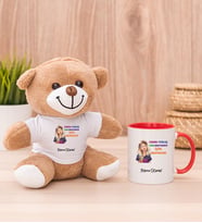 Kişiye Özel İşine Bakıcaksın Tasarım Esprili Peluş Ayı ve Kırmızı Kupa