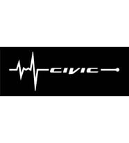 Civic Nabız Kalp atışı sticker 2 adet kelebek cam