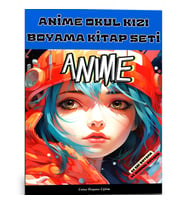 Anime Okul Kızı Boyama Kitap Seti (2 Kitap)