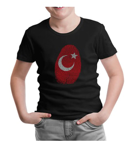 DNA'mızda Var - Ay Yıldız Siyah Çocuk Tshirt