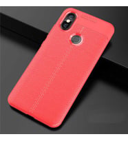 Xiaomi Mi A2 Lite Kılıf Deri Tarzı Niss Silikon Case (Kırmızı)