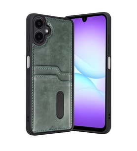 Samsung Galaxy A07 4g Sara Kartvizitli Deri Kılıf - Yeşil