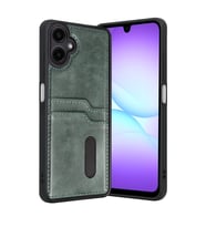 Samsung Galaxy A07 4g Sara Kartvizitli Deri Kılıf - Yeşil