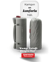 XPERMATE GezginMat Kamp Yatağı Taşıma Çantalı Kamp Matı Fermuarlı Kamp Minderi Çadır Matı Su itici Kumaş (Gri)